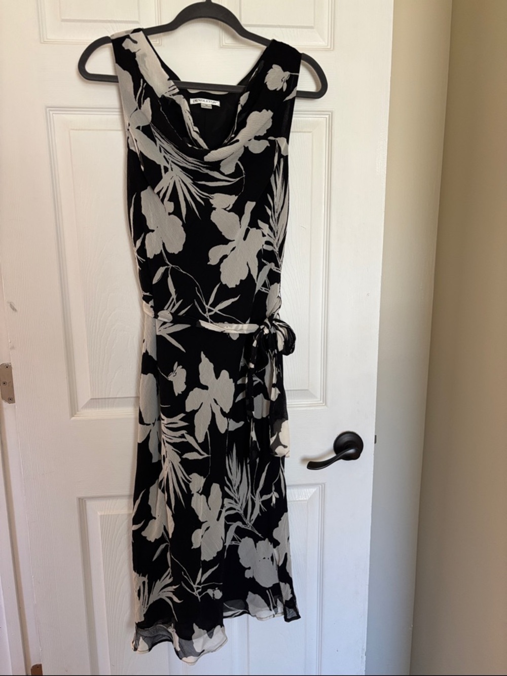 Pendleton Black and White 100% Silk Floral Maxi Dress